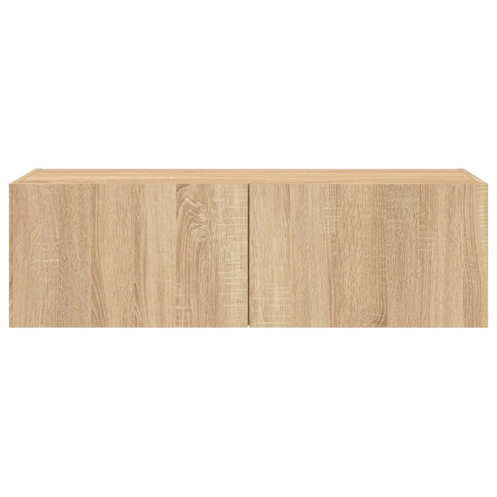 TV-Wandschrank mit LED-Leuchten Sonoma-Eiche 100x35x31 cm