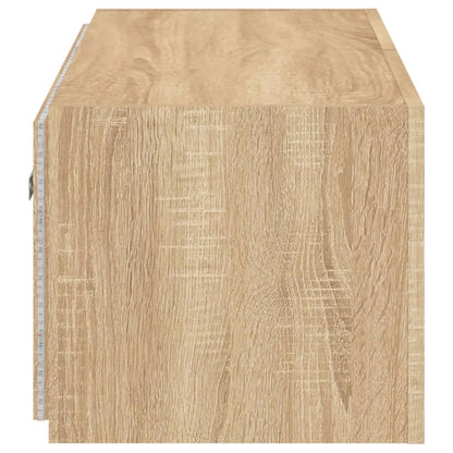 TV-Wandschrank mit LED-Leuchten Sonoma-Eiche 100x35x31 cm