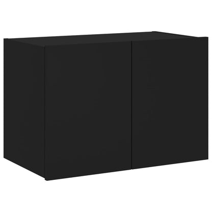 TV-Wandschrank mit LED-Leuchten Schwarz 60x35x41 cm