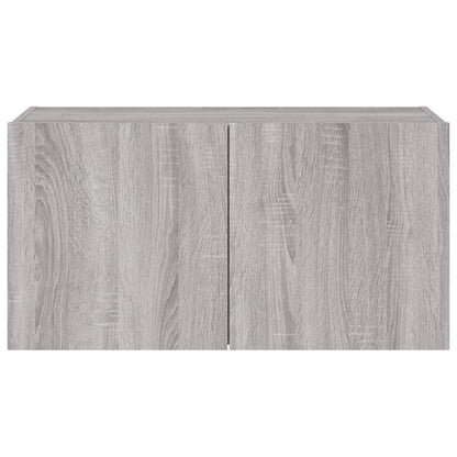 TV-Wandschrank mit LED-Leuchten Grau Sonoma 80x35x41 cm