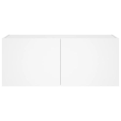 TV-Wandschrank mit LED-Leuchten Weiß 100x35x41 cm