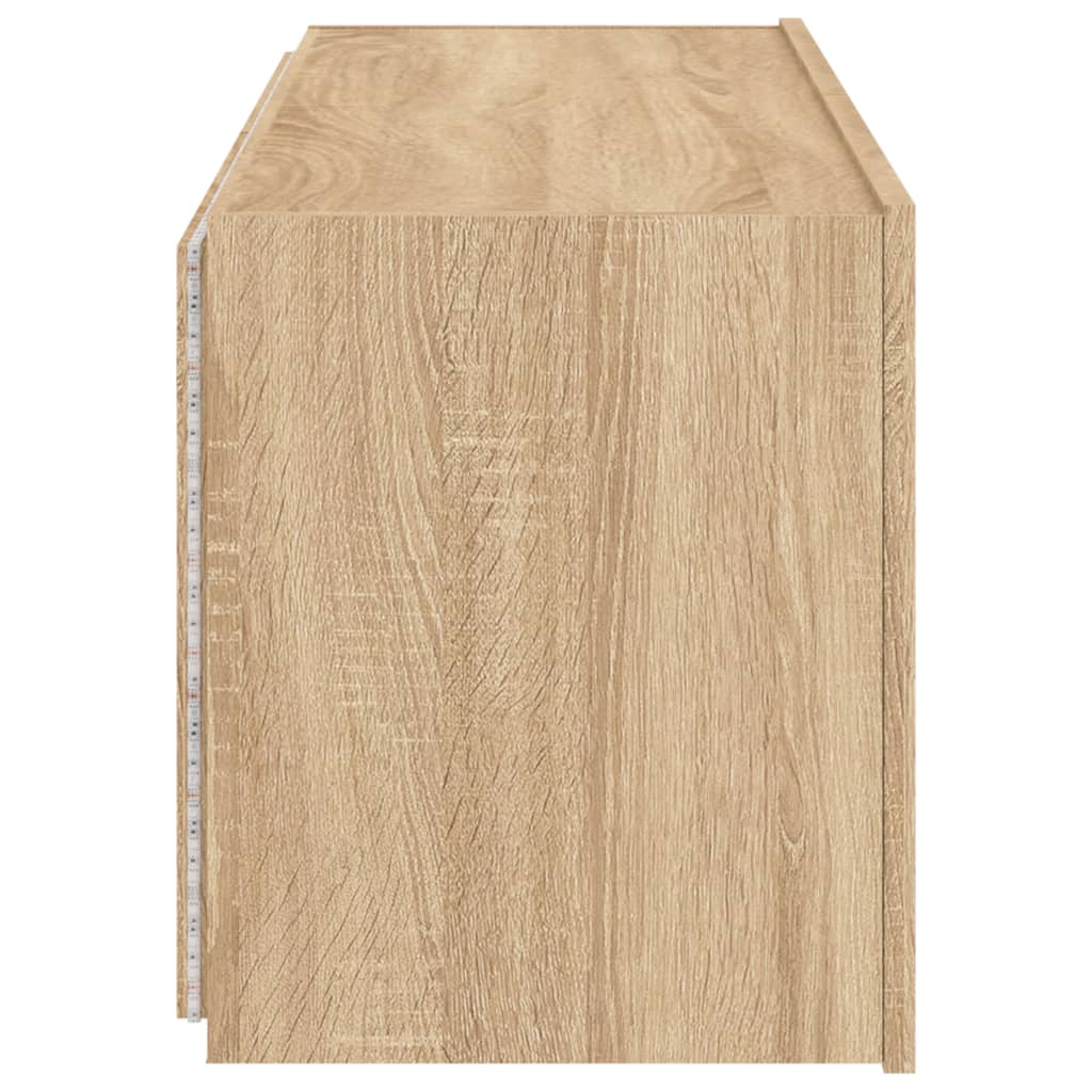 TV-Wandschrank mit LED-Leuchten Sonoma-Eiche 100x35x41 cm