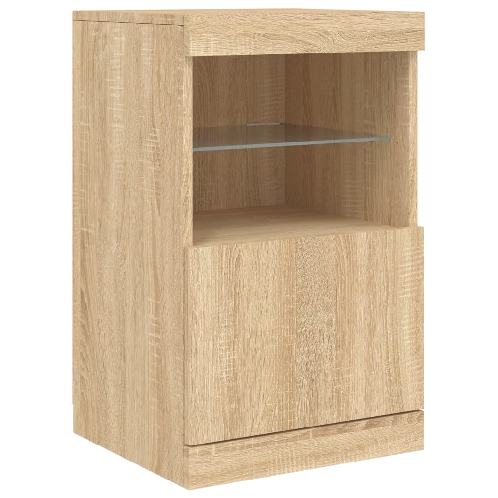 Sideboard mit LED-Leuchten Sonoma-Eiche 162x37x67 cm