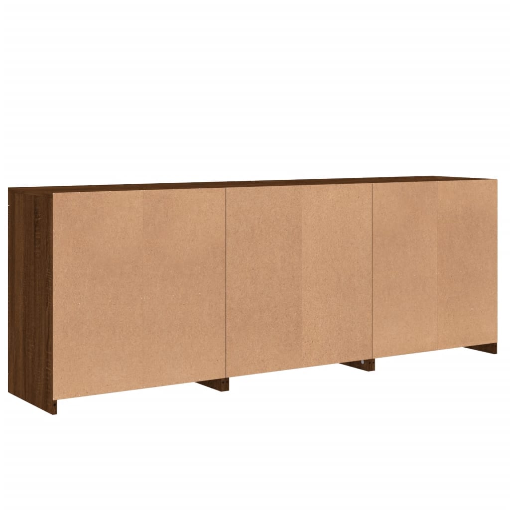 Sideboard mit LED-Leuchten Braun Eichen-Optik 181,5x37x67 cm