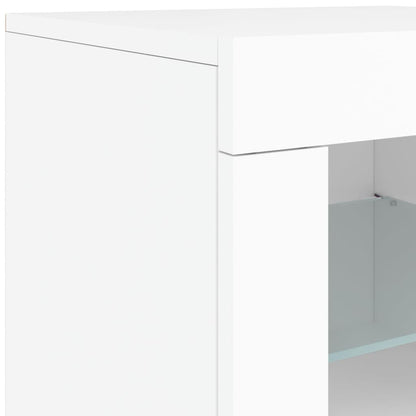 Sideboard mit LED-Leuchten Weiß 202x37x67 cm