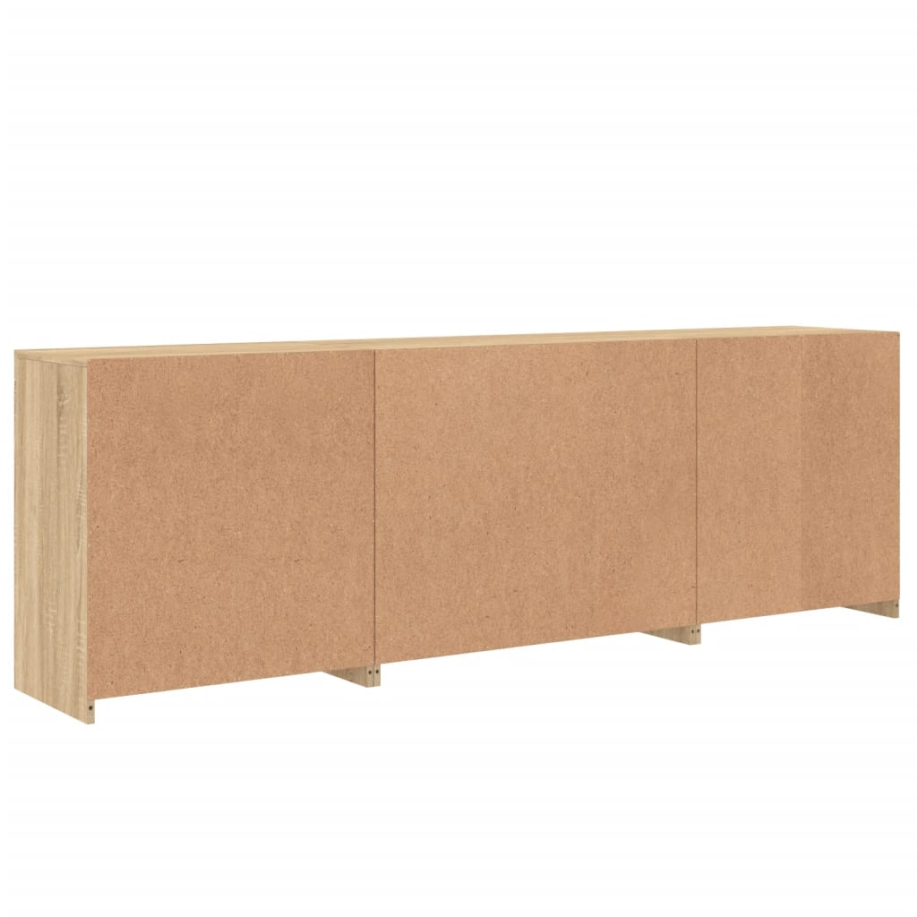 Sideboard mit LED-Leuchten Sonoma-Eiche 202x37x67 cm