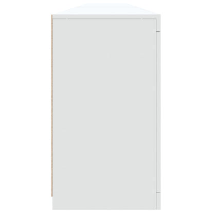 Sideboard mit LED-Leuchten Weiß 283x37x67 cm