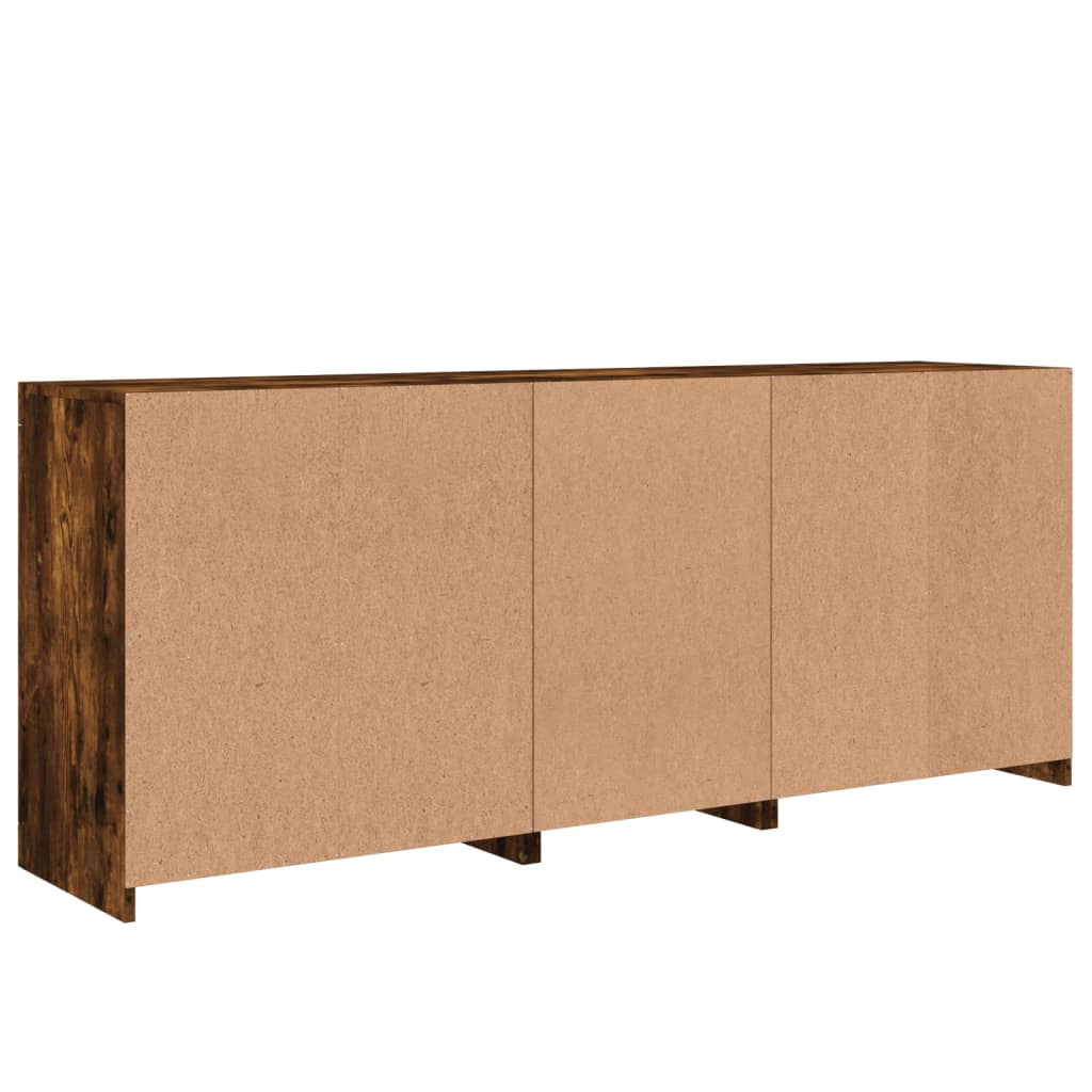 Sideboard mit LED-Leuchten Räuchereiche 181,5x37x67 cm