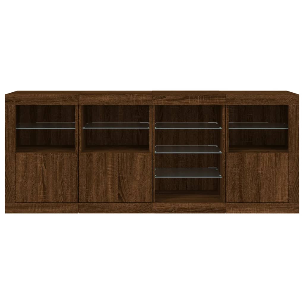 Sideboard mit LED-Leuchten Braun Eichen-Optik 164x37x67 cm