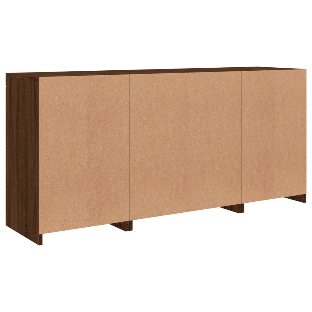 Sideboard mit LED-Leuchten Braun Eichen-Optik 142,5x37x67 cm