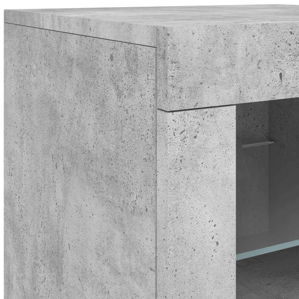 Sideboard mit LED-Leuchten Betongrau 142,5x37x67 cm