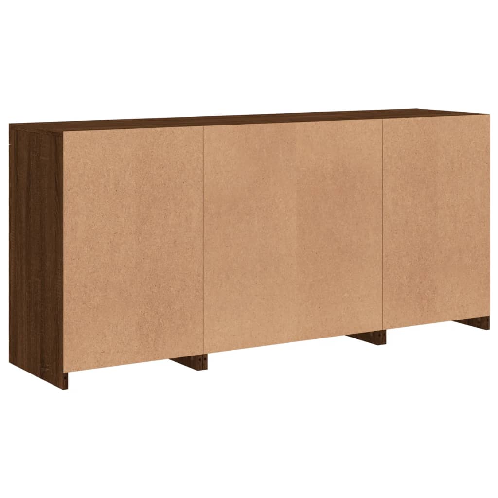 Sideboard mit LED-Leuchten Braun Eichen-Optik 142,5x37x67 cm