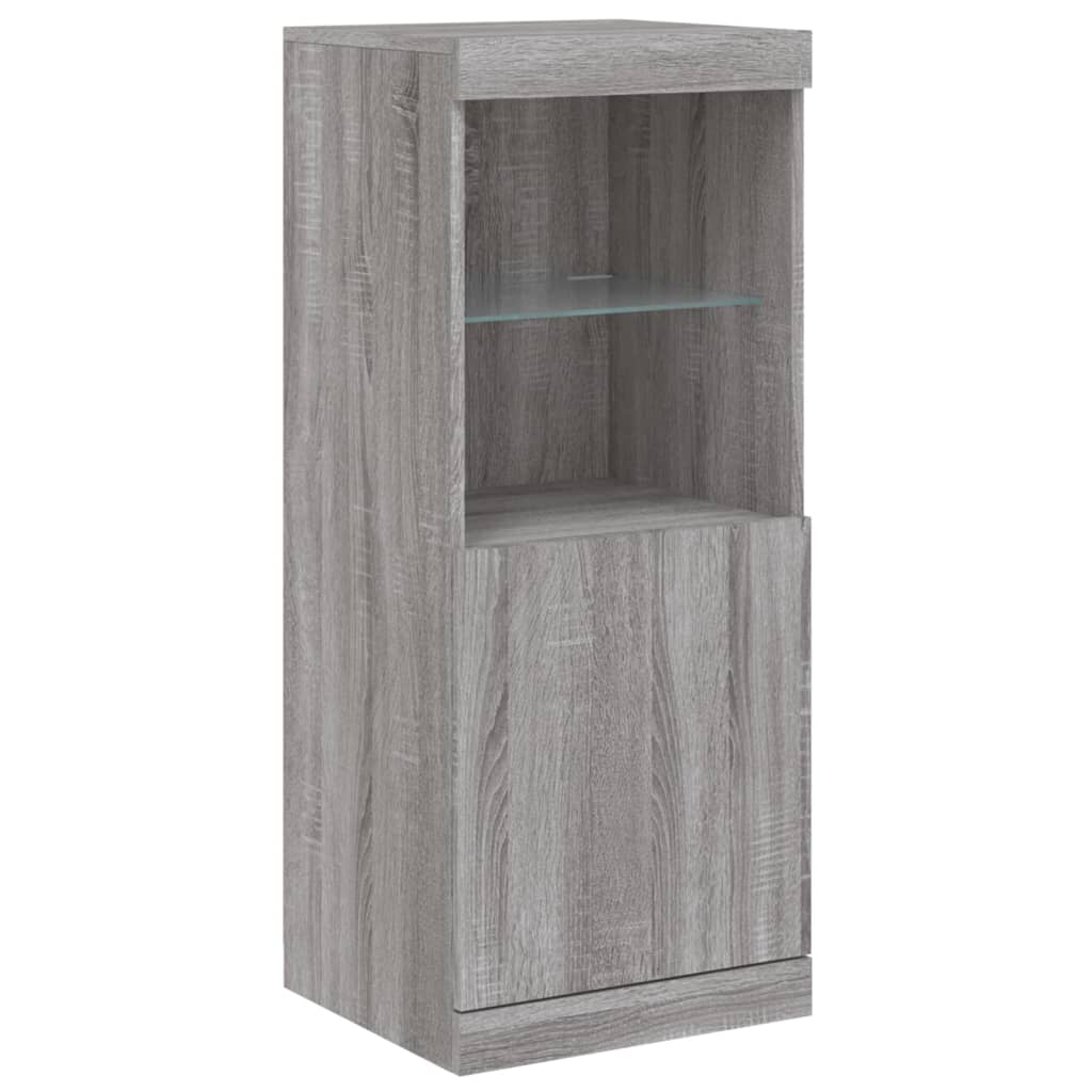 Sideboard mit LED-Leuchten Grau Sonoma 162x37x100 cm