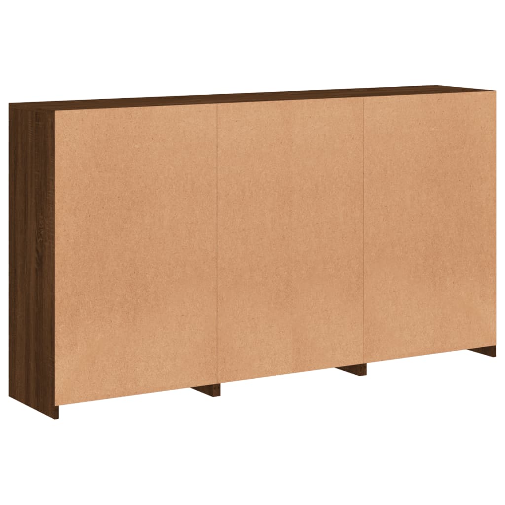 Sideboard mit LED-Leuchten Braun Eichen-Optik 181,5x37x100 cm