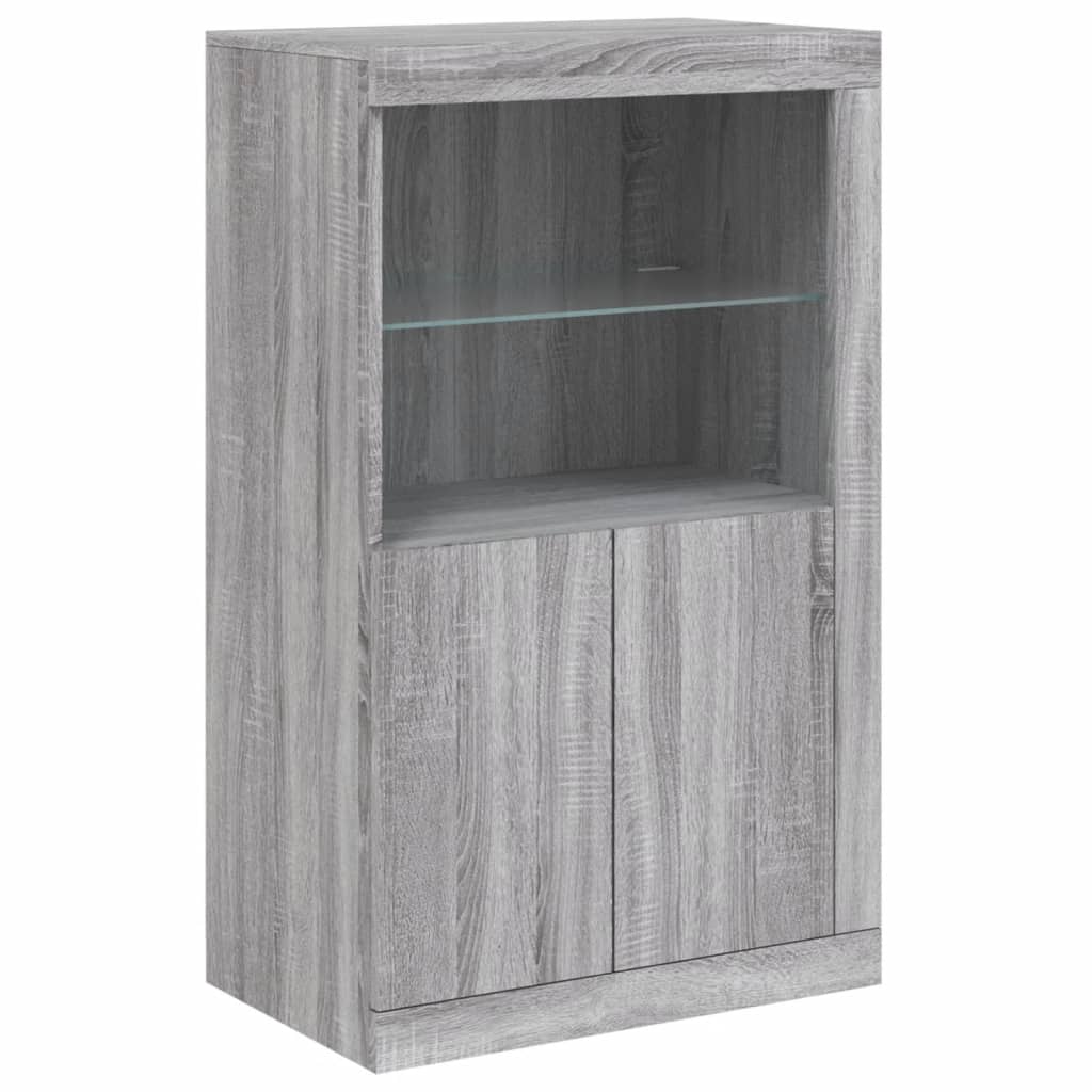 Sideboard mit LED-Leuchten Grau Sonoma 283x37x100 cm