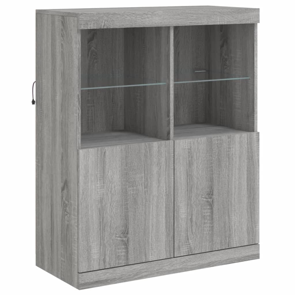 Sideboard mit LED-Leuchten Grau Sonoma 283x37x100 cm