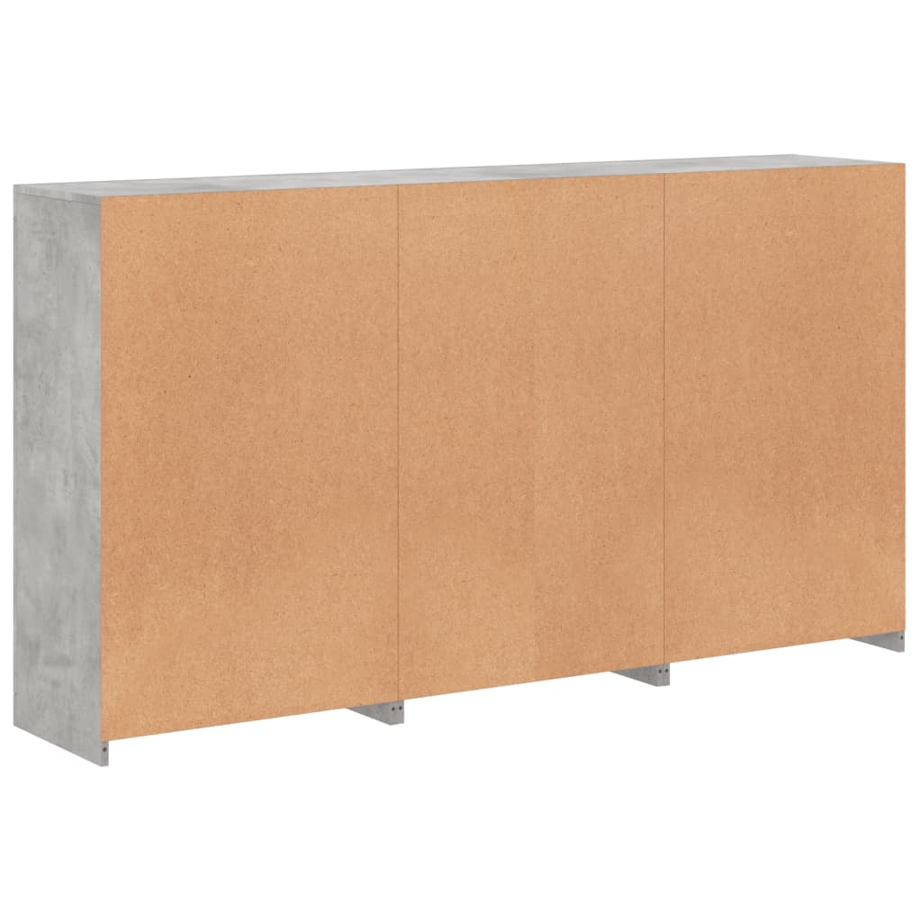 Sideboard mit LED-Leuchten Betongrau 181,5x37x100 cm