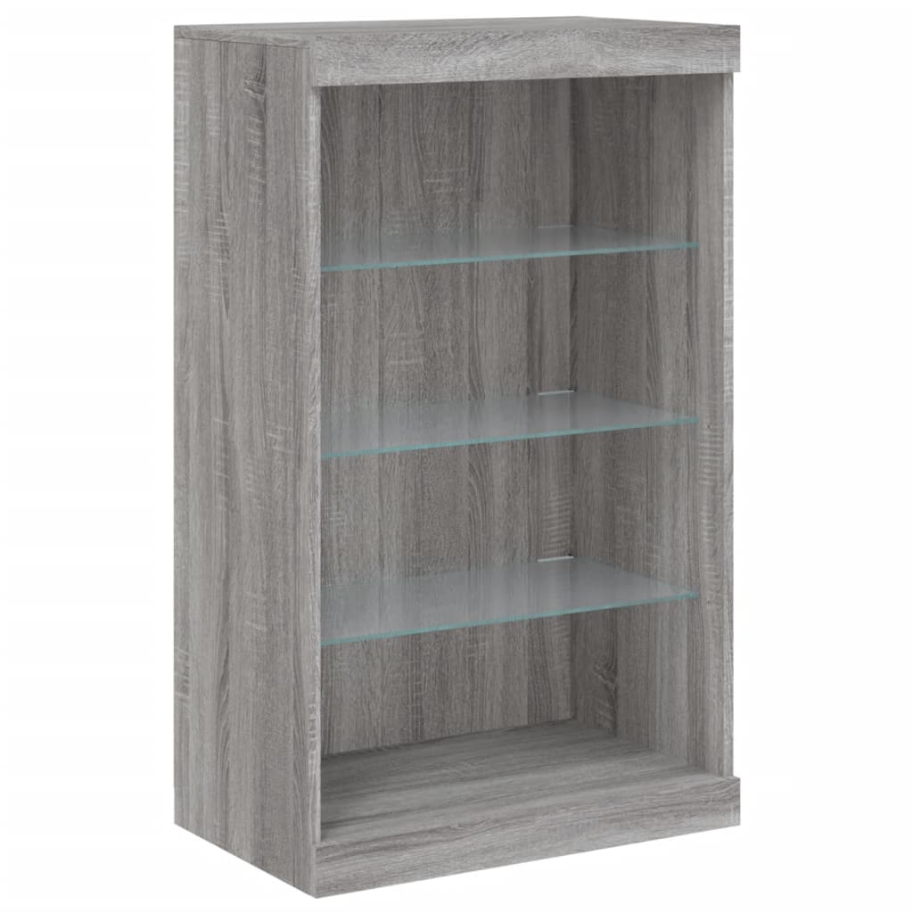 Sideboard mit LED-Leuchten Grau Sonoma 181,5x37x100 cm