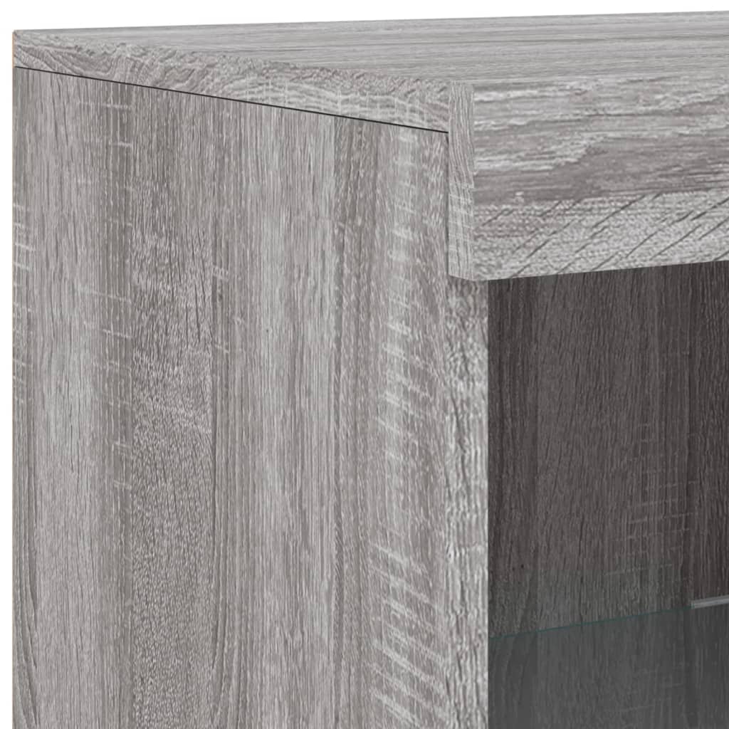 Sideboard mit LED-Leuchten Grau Sonoma 181,5x37x100 cm