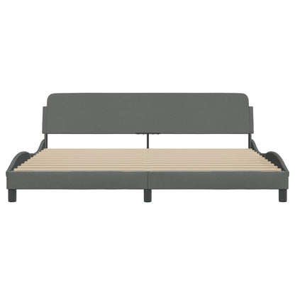 Bettgestell "Dover" Dunkelgrau 200x200 cm Stoff