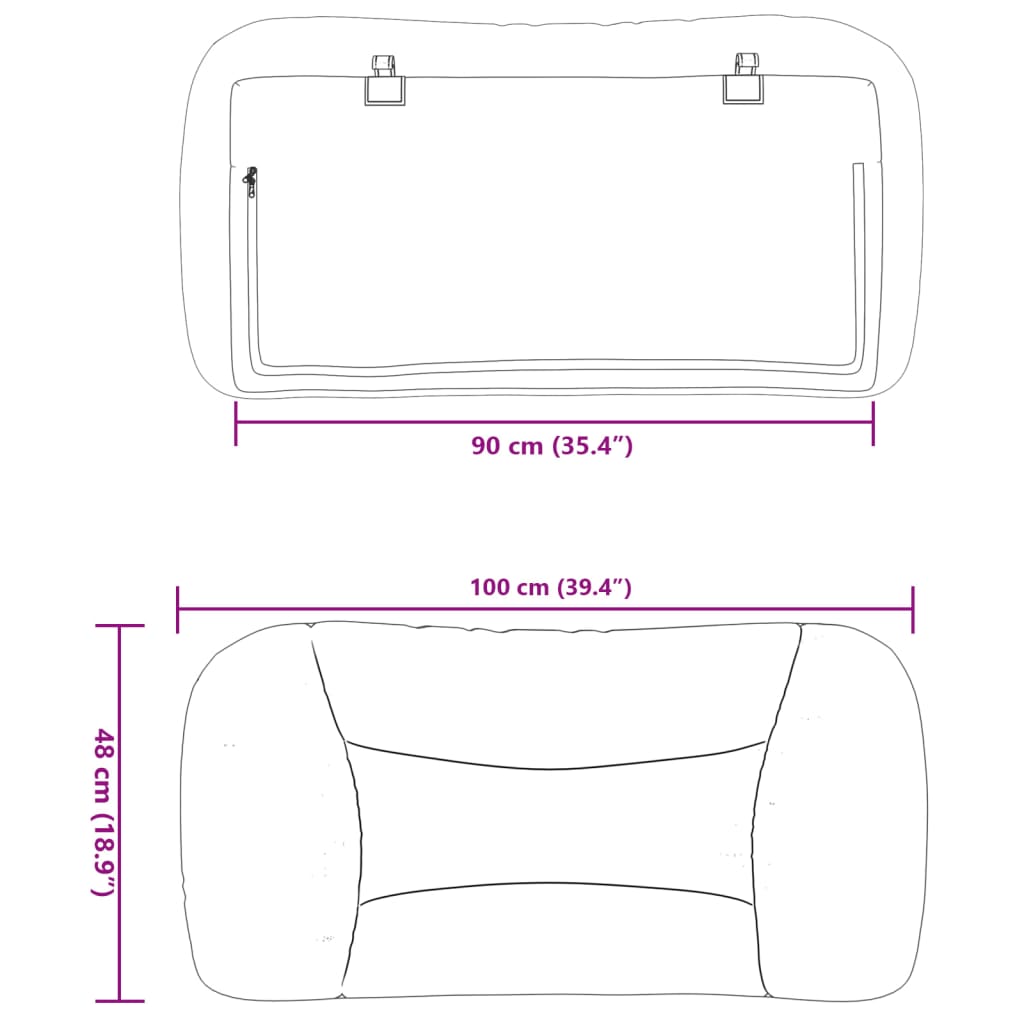 Kopfteil-Kissen Cappuccino-Braun 90 cm Kunstleder