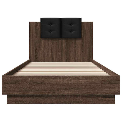 Bettgestell mit Kopfteil Braun Eichen-Optik 90x200 cm