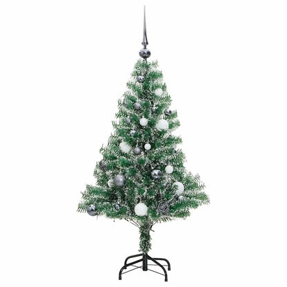 Künstlicher Weihnachtsbaum mit Schnee & Kugeln 150 LEDs 150 cm