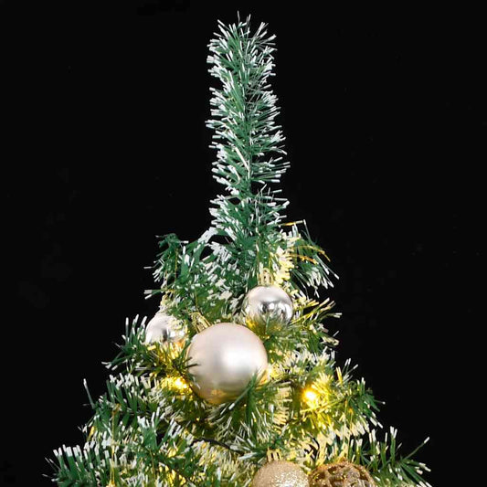 Künstlicher Weihnachtsbaum 300 LEDs & Kugeln Beschneit 210 cm