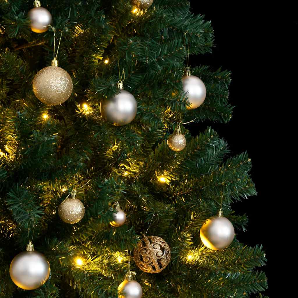 Künstlicher Weihnachtsbaum Klappbar 300 LEDs & Kugeln 210 cm
