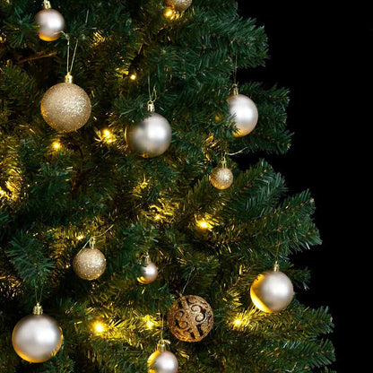 Künstlicher Weihnachtsbaum Klappbar 300 LEDs & Kugeln 240 cm