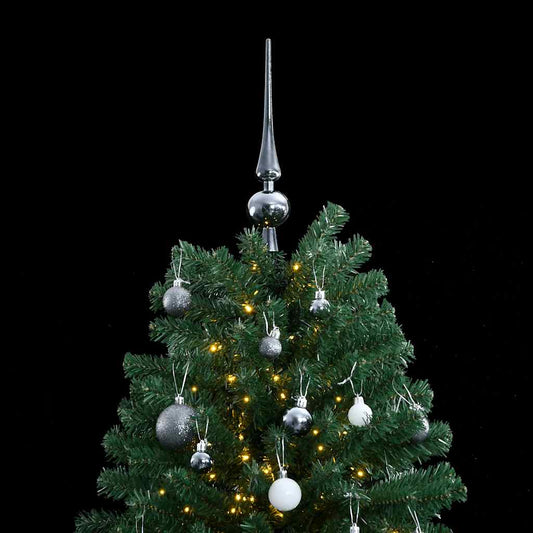 Künstlicher Weihnachtsbaum Klappbar 300 LEDs & Kugeln 210 cm