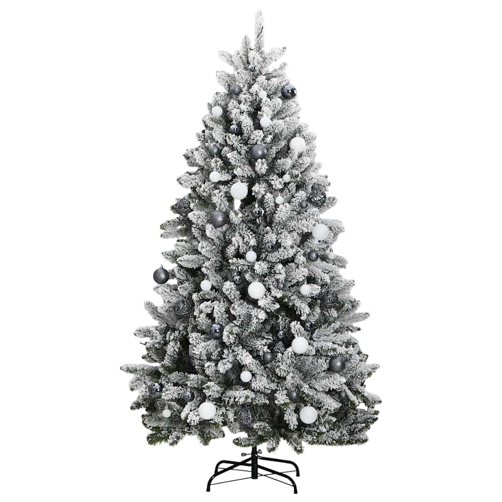 Künstlicher Weihnachtsbaum Klappbar 300 LEDs & Kugeln 180 cm