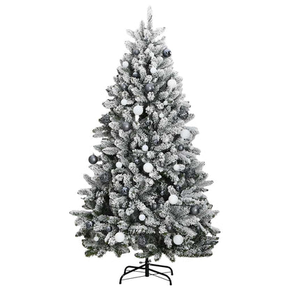 Künstlicher Weihnachtsbaum Klappbar 300 LEDs & Kugeln 180 cm