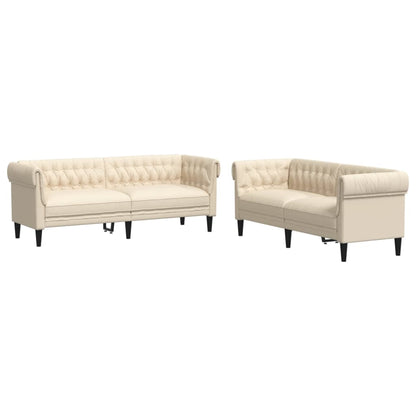 2-tlg. Sofagarnitur Creme Stoff