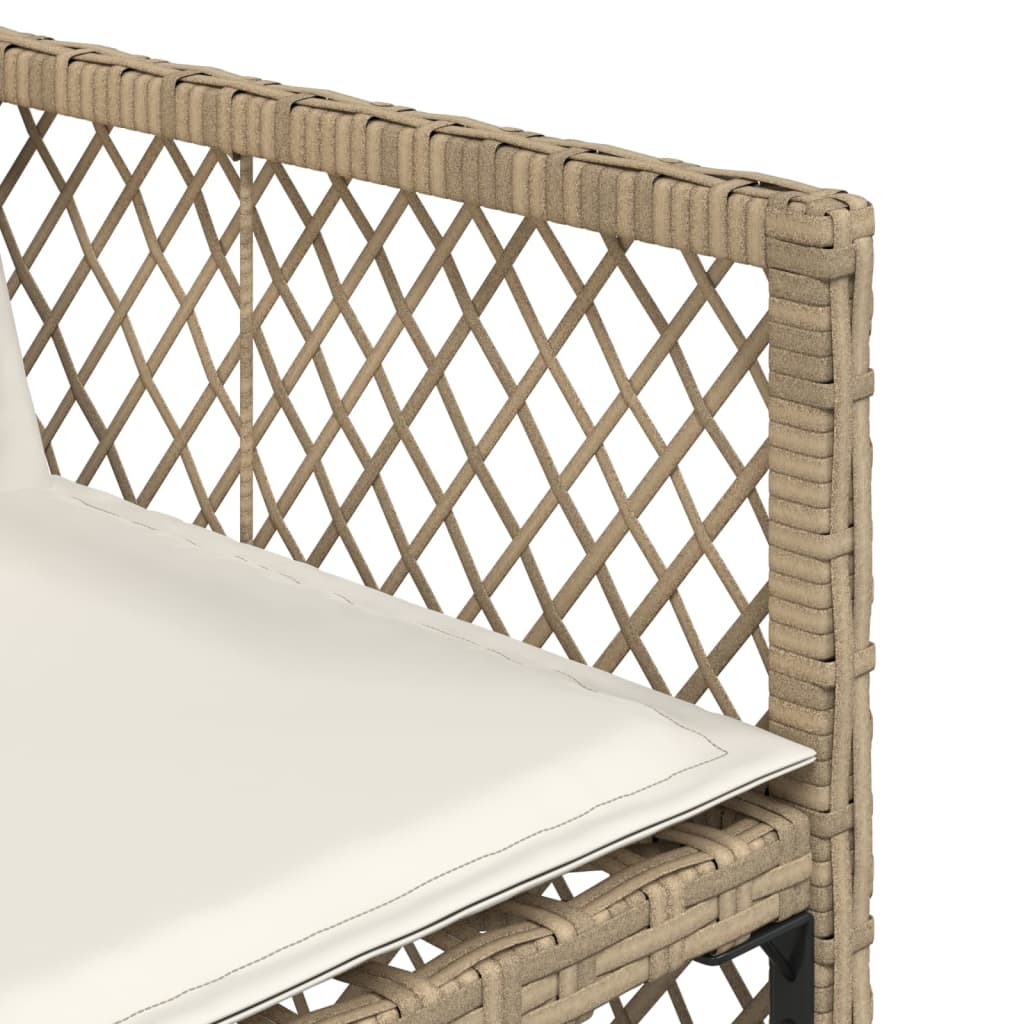 9-tlg. Garten-Essgruppe mit Kissen Beige Poly Rattan