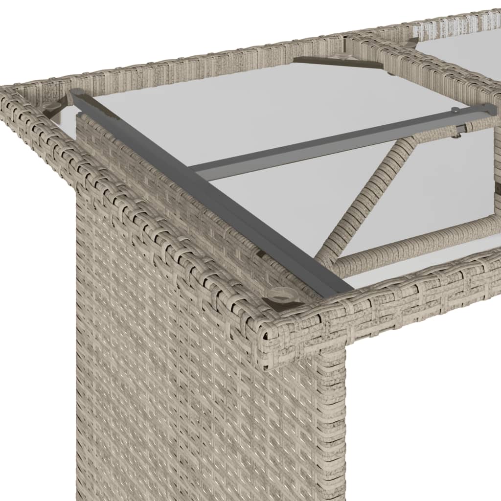 2-tlg. Garten-Essgruppe mit Kissen Hellgrau Poly Rattan