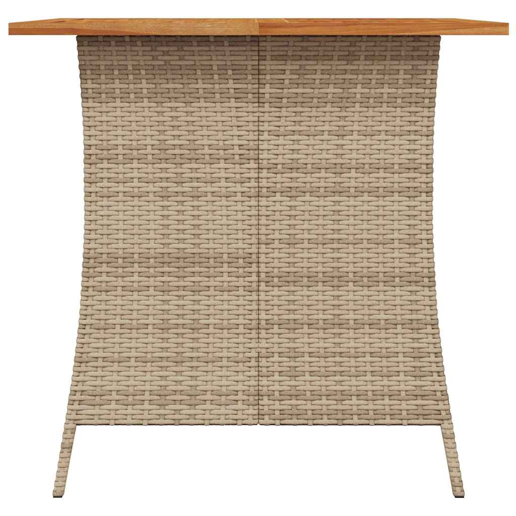5-tlg. Garten-Essgruppe mit Kissen Beige Poly Rattan