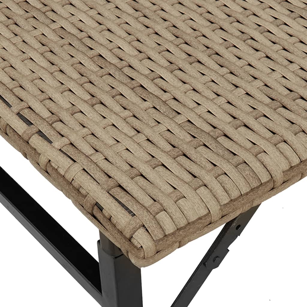 5-tlg. Garten-Essgruppe Klappbar Beige Poly Rattan