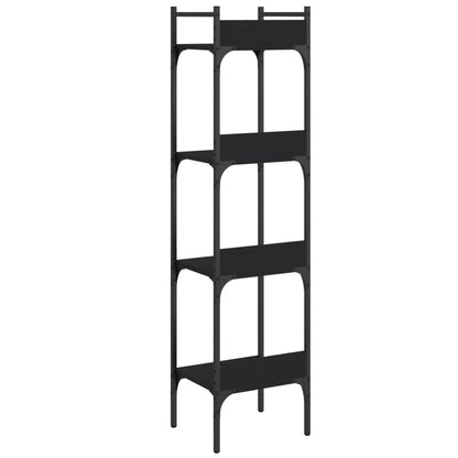 Bücherregal 4 Böden Schwarz 35x30x138,5 cm Holzwerkstoff