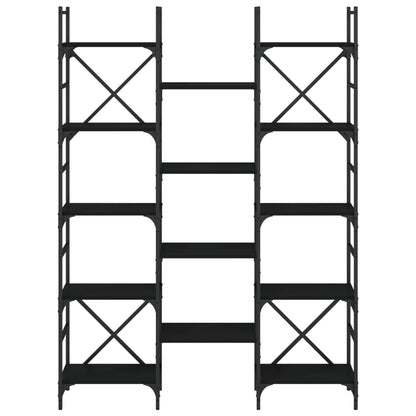 Bücherregal Schwarz 127,5x28,5x172,5 cm Holzwerkstoff