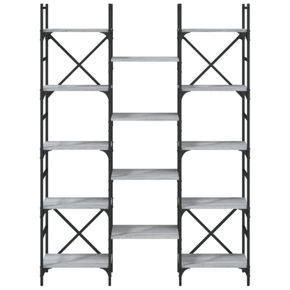 Bücherregal Grau Sonoma 127,5x28,5x172,5 cm Holzwerkstoff