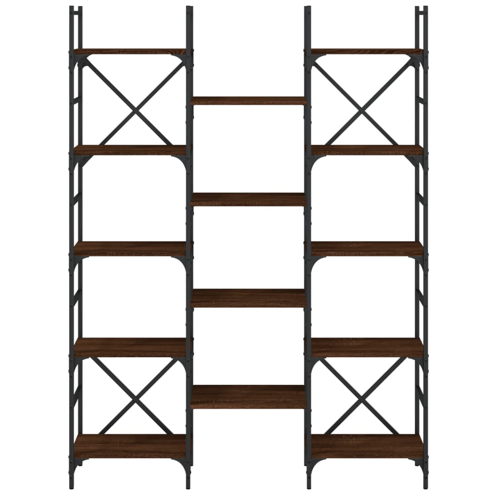Bücherregal Braun Eichen-Optik 127,5x28,5x172,5cm Holzwerkstoff
