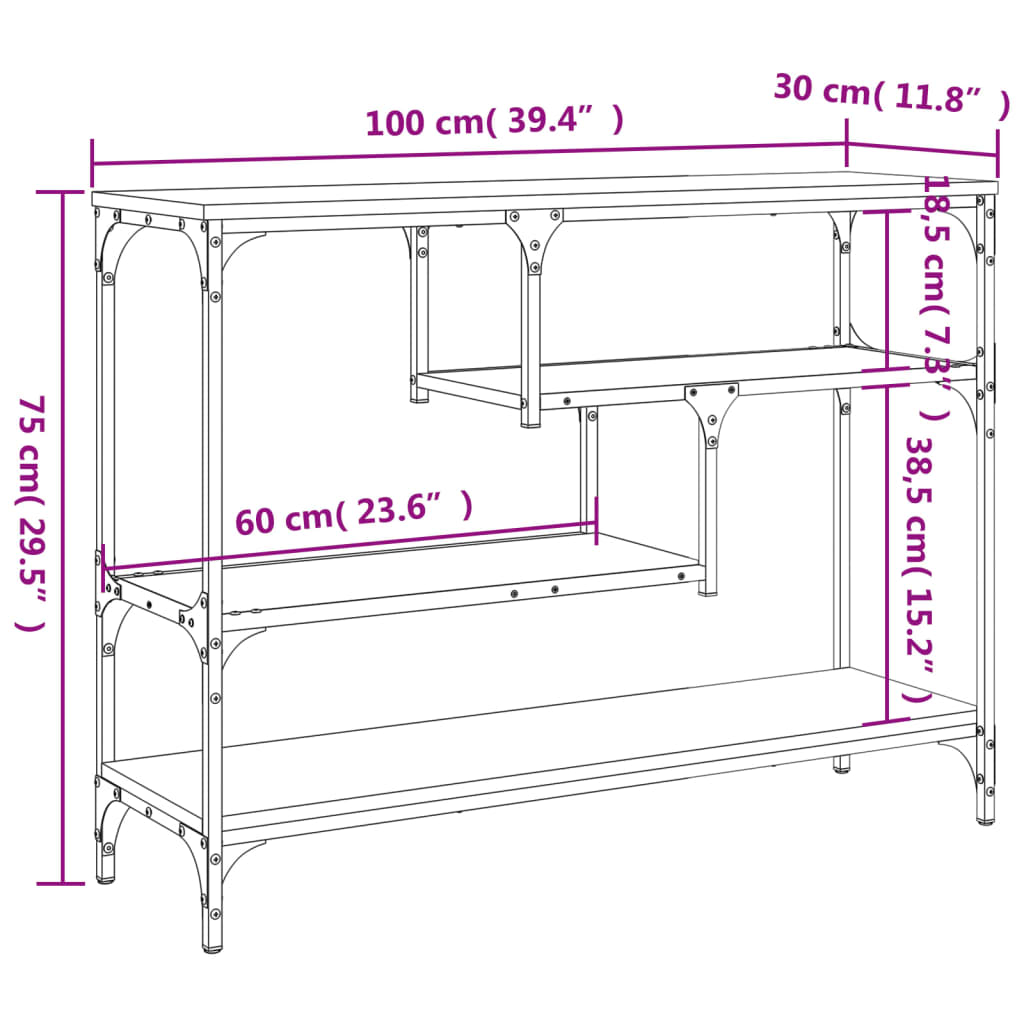 Konsolentisch Schwarz 100x30x75 cm Holzwerkstoff