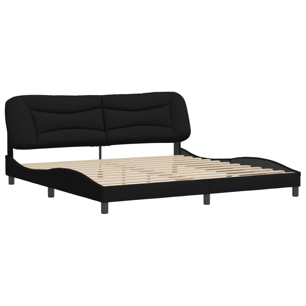 Bettgestell ohne Matratze "Hvar" Schwarz 200x200 cm Stoff