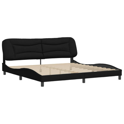 Bettgestell ohne Matratze "Hvar" Schwarz 200x200 cm Stoff