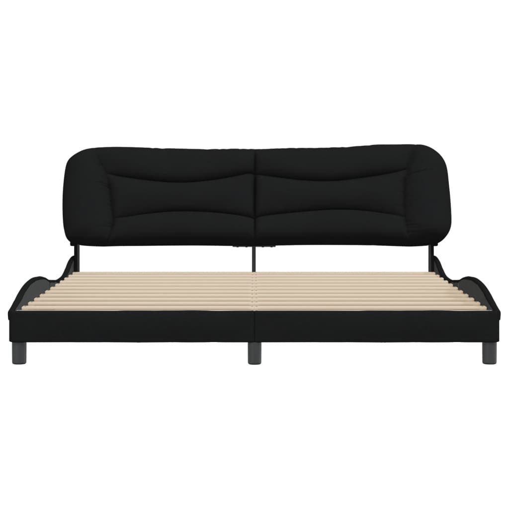 Bettgestell ohne Matratze "Hvar" Schwarz 200x200 cm Stoff