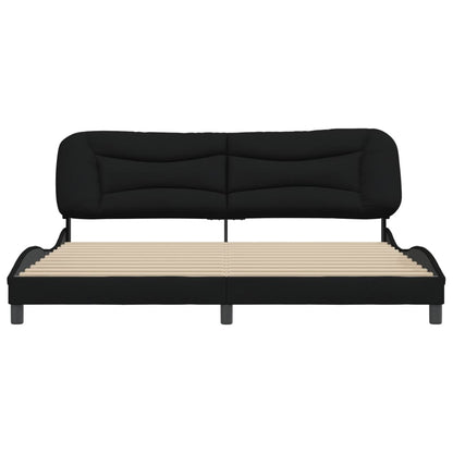 Bettgestell ohne Matratze "Hvar" Schwarz 200x200 cm Stoff