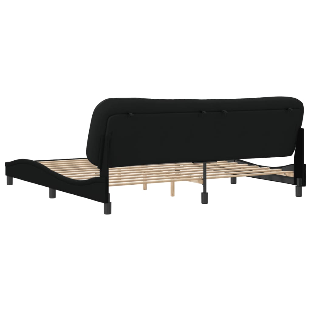 Bettgestell ohne Matratze "Hvar" Schwarz 200x200 cm Stoff