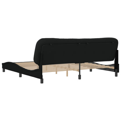 Bettgestell ohne Matratze "Hvar" Schwarz 200x200 cm Stoff