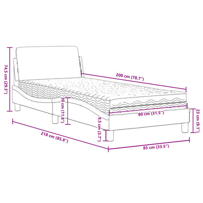 Bett mit Matratze "Dover" Schwarz 80x200 cm Stoff
